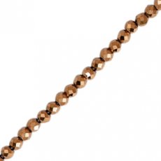 1x 77460 facetkraal 2mm hematite copper gold