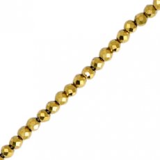 1x 77461  facetkraal 2mm hematite gold