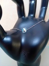 Armband rvs zilver/ Swarovski blauw