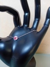 Armband rvs zilver/ Swarovski roos