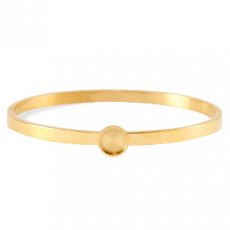 bangle(RVS) 64089setting 7mm cabochon goud