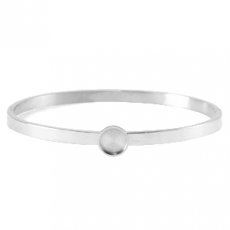 bangle(RVS) 64090setting 7mm cabochon zilver