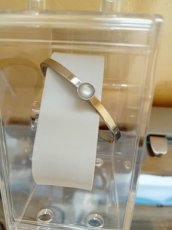 bangle rvs zilver/ cabochon wit