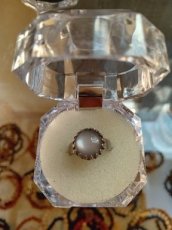 N-ring rvs zilver/cabochon groen